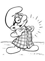 A coloring page of the smurfs